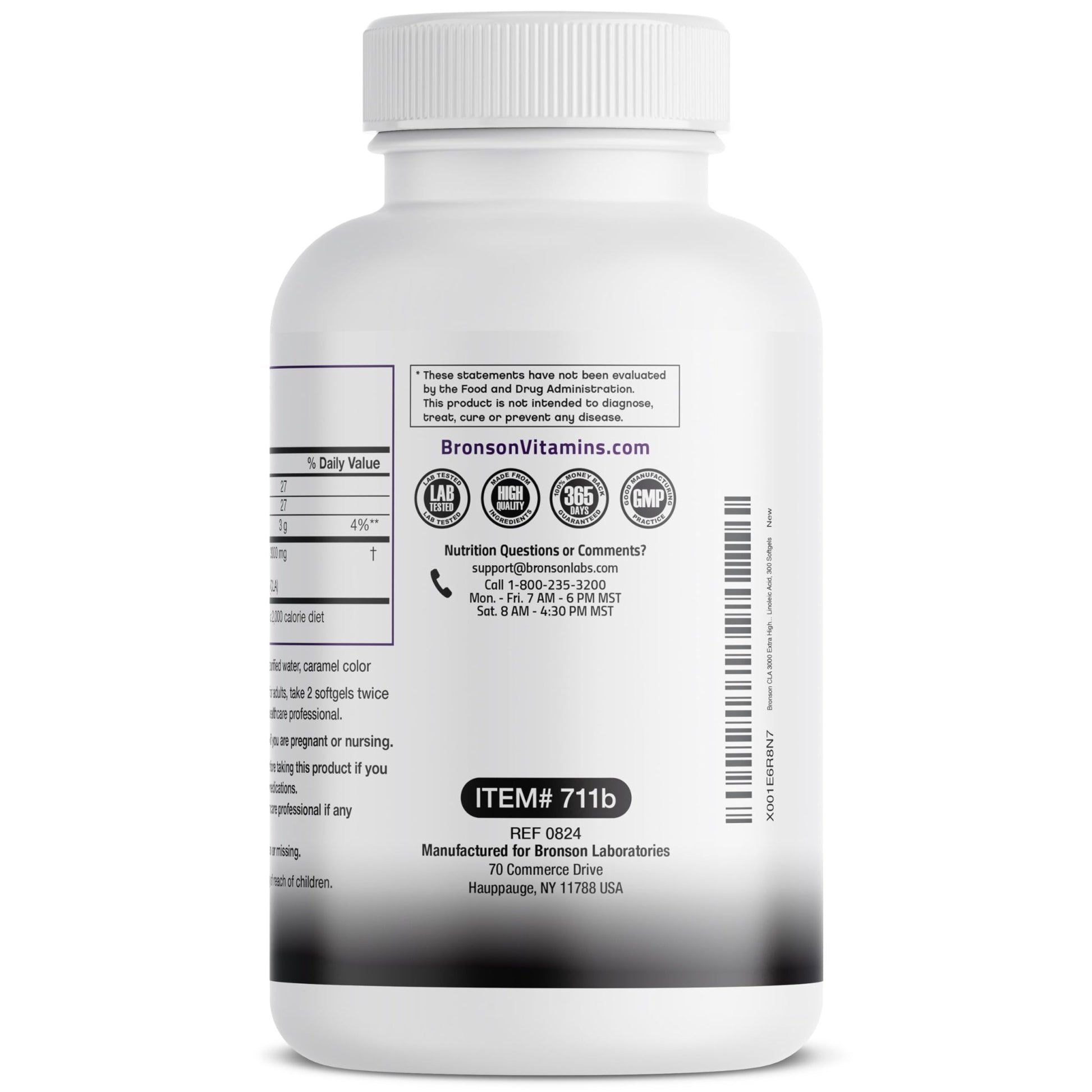 Bronson CLA 3000 Extra High Potency Supports Healthy Weight Management Lean Muscle Mass Non-Stimulating - dailyvitalstore