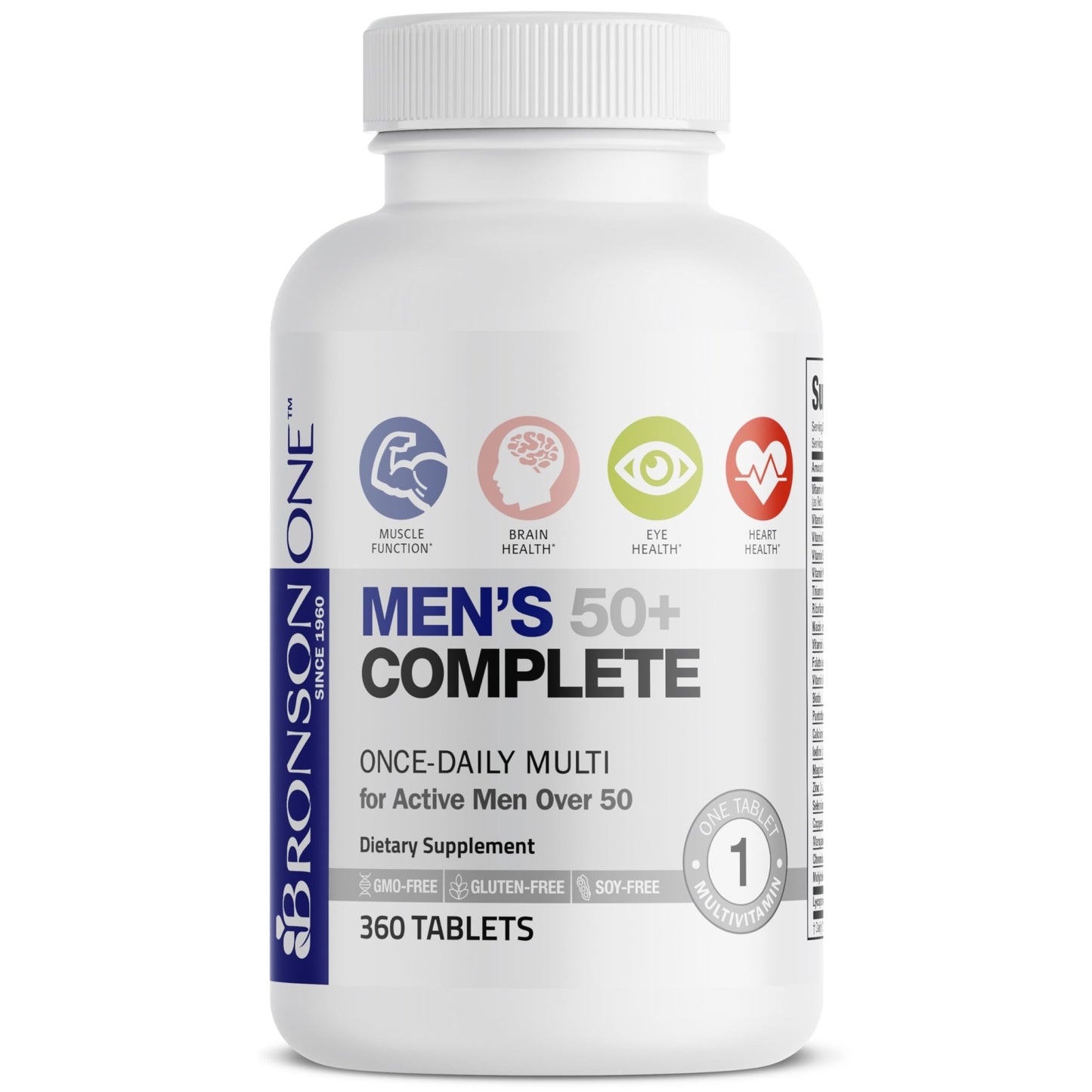 Bronson ONE Daily Mens 50+ Complete Multivitamin Multimineral, 360 Tablets - dailyvitalstore
