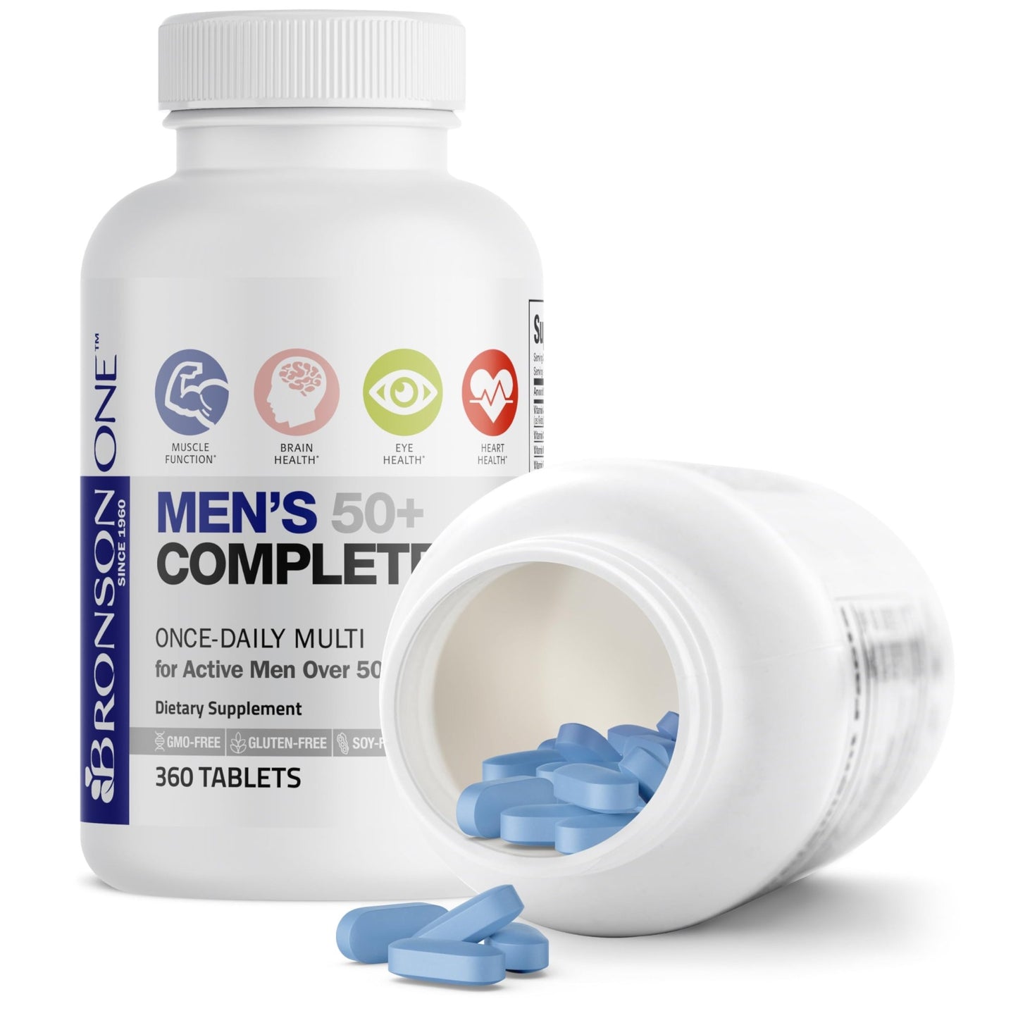 Bronson ONE Daily Mens 50+ Complete Multivitamin Multimineral, 360 Tablets - dailyvitalstore