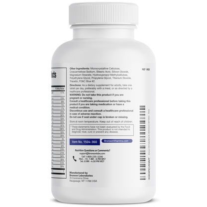 Bronson ONE Daily Mens 50+ Complete Multivitamin Multimineral, 360 Tablets - dailyvitalstore