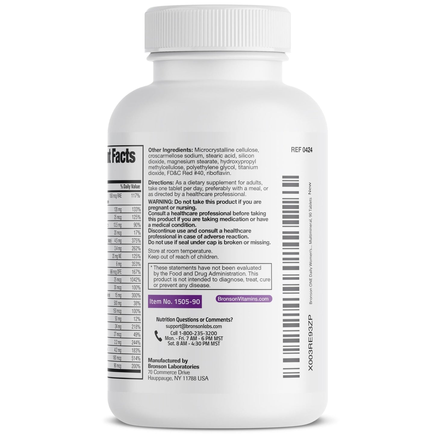 Bronson ONE Daily Women’s 50+ Complete Multivitamin Multimineral, 90 Tablets - dailyvitalstore