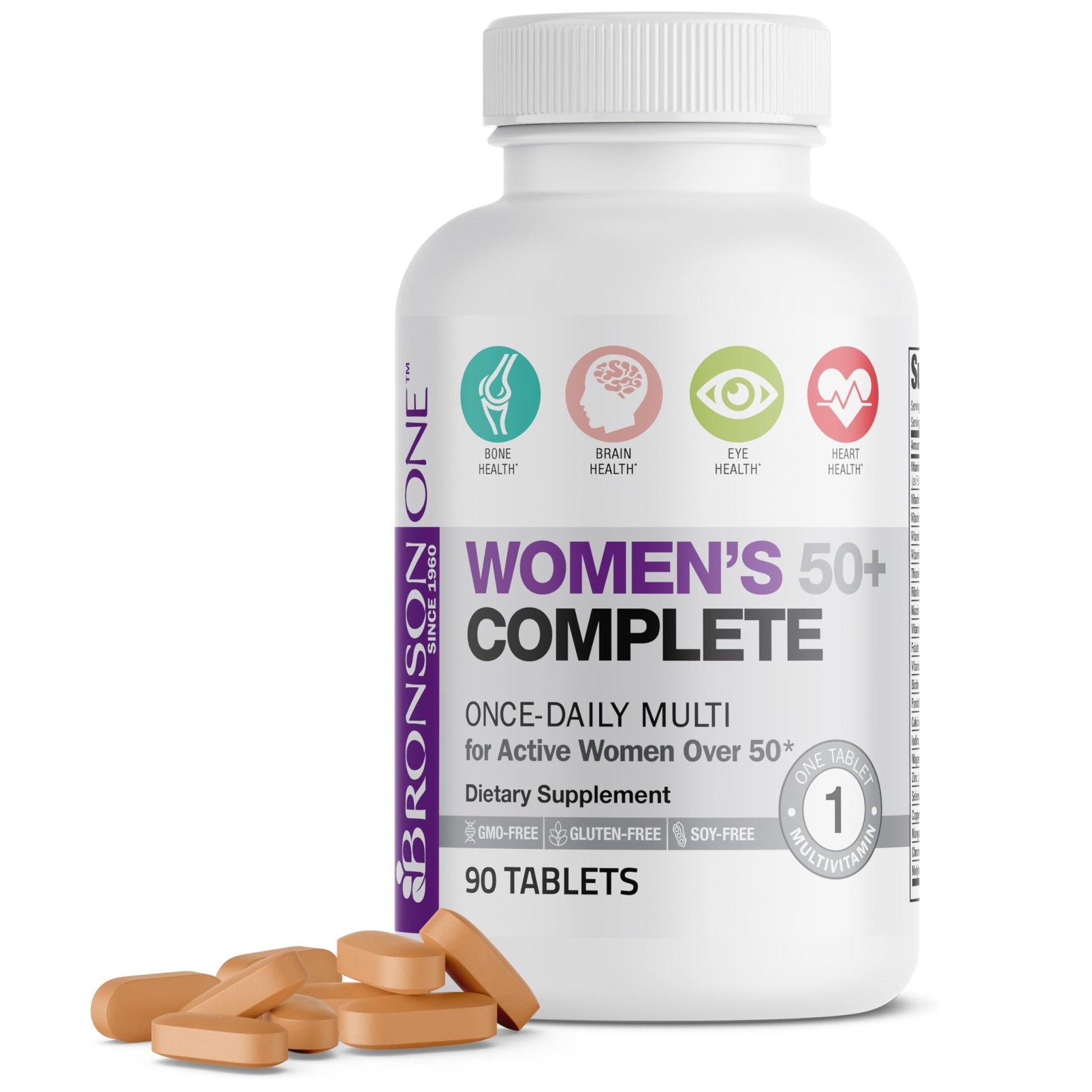 Bronson ONE Daily Women’s 50+ Complete Multivitamin Multimineral, 90 Tablets - dailyvitalstore