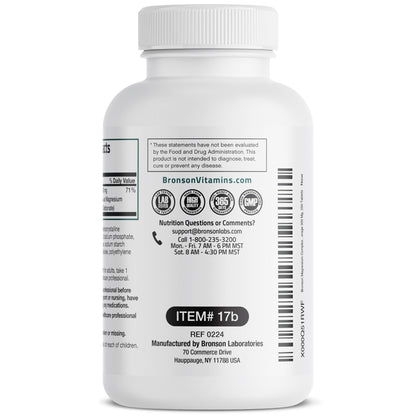 Bronson Triple Magnesium Complex Maximum Coverage 300mg - Non-GMO Formula, 250 Tablets - dailyvitalstore