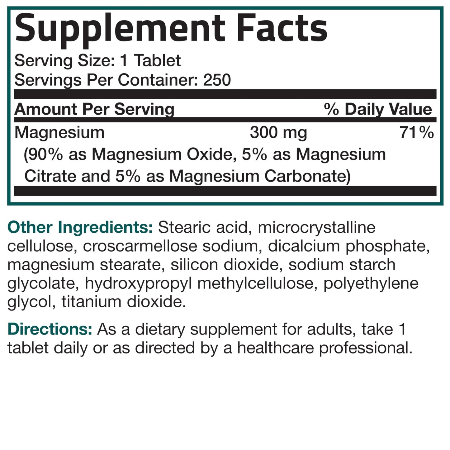 Bronson Triple Magnesium Complex Maximum Coverage 300mg - Non-GMO Formula, 250 Tablets - dailyvitalstore