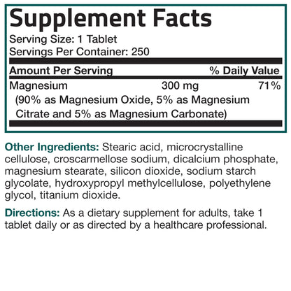 Bronson Triple Magnesium Complex Maximum Coverage 300mg - Non-GMO Formula, 250 Tablets - dailyvitalstore