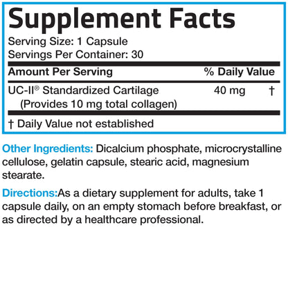 Bronson UC-II Type II Collagen with Undenatured Type II Collagen, 30 Capsules - dailyvitalstore