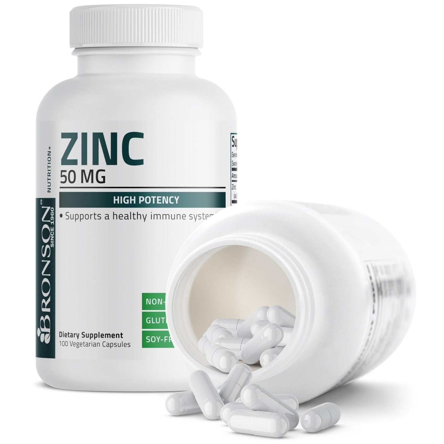 Bronson Zinc 50mg Complex High Potency Immune Support Supplement & Antioxidant and Skin Health - dailyvitalstore