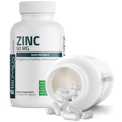 Bronson Zinc 50mg Complex High Potency Immune Support Supplement & Antioxidant and Skin Health - dailyvitalstore