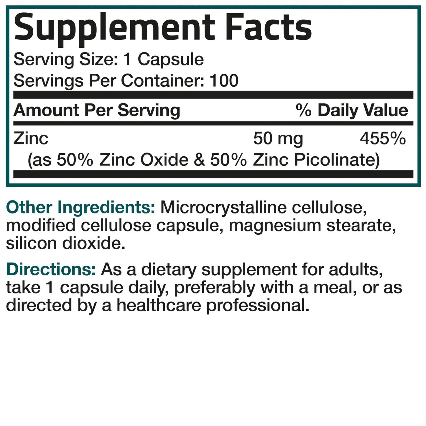 Bronson Zinc 50mg Complex High Potency Immune Support Supplement & Antioxidant and Skin Health - dailyvitalstore