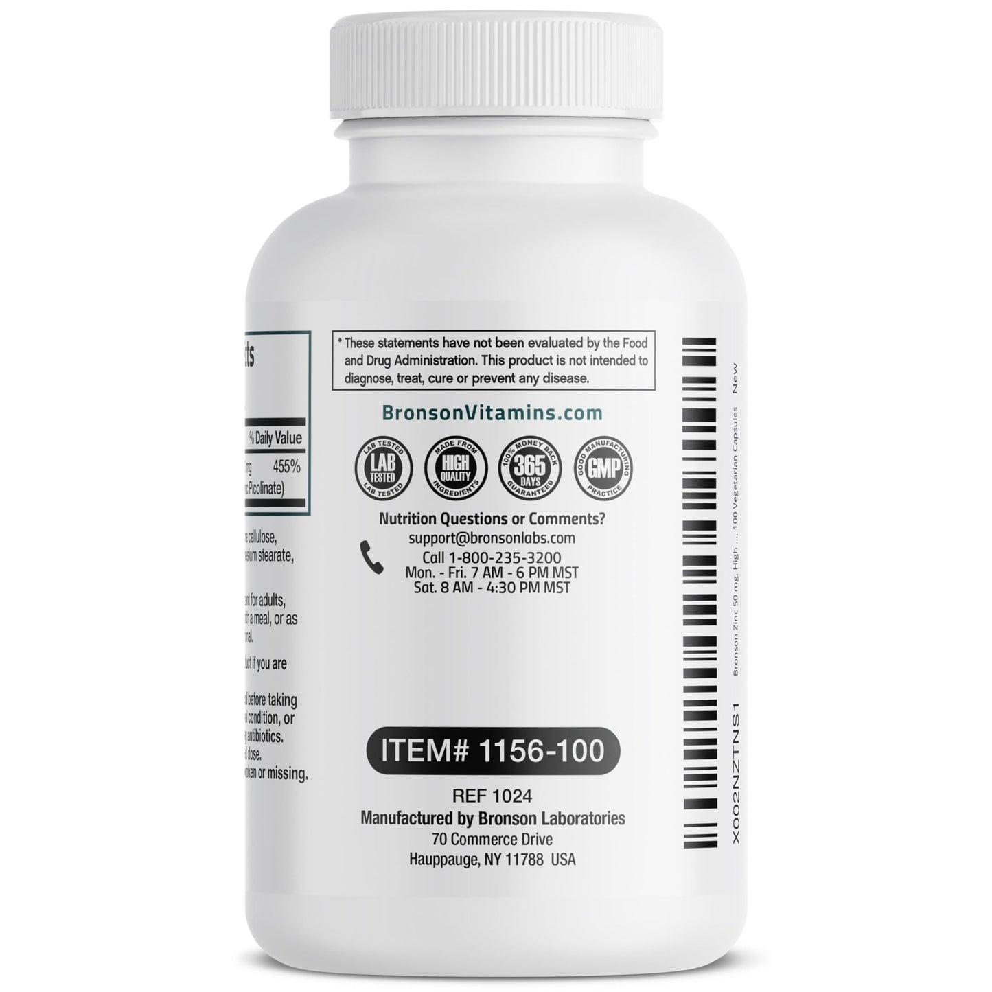 Bronson Zinc 50mg Complex High Potency Immune Support Supplement & Antioxidant and Skin Health - dailyvitalstore