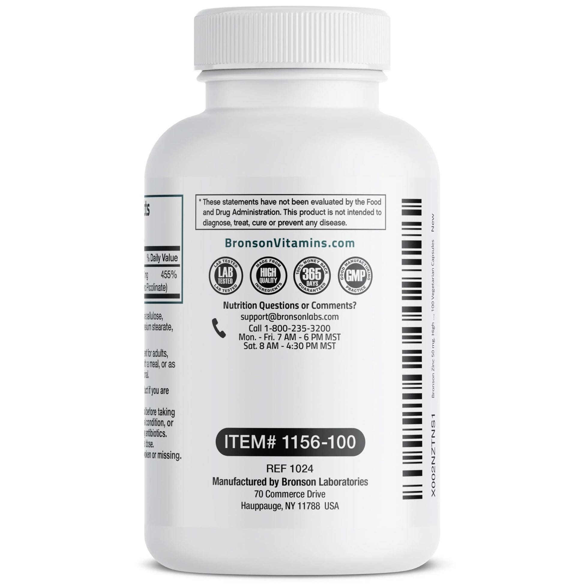 Bronson Zinc 50mg Complex High Potency Immune Support Supplement & Antioxidant and Skin Health - dailyvitalstore