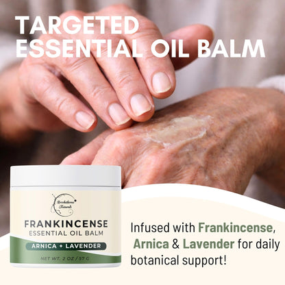 Brookethorne Naturals Frankincense Balm | Frankincense Essential Oil Balm for Skin Hydration | Soothing Muscle & Joint Support | Boswellia Extract, Arnica Montana, Castor Oil & Lavender 2oz - dailyvitalstore