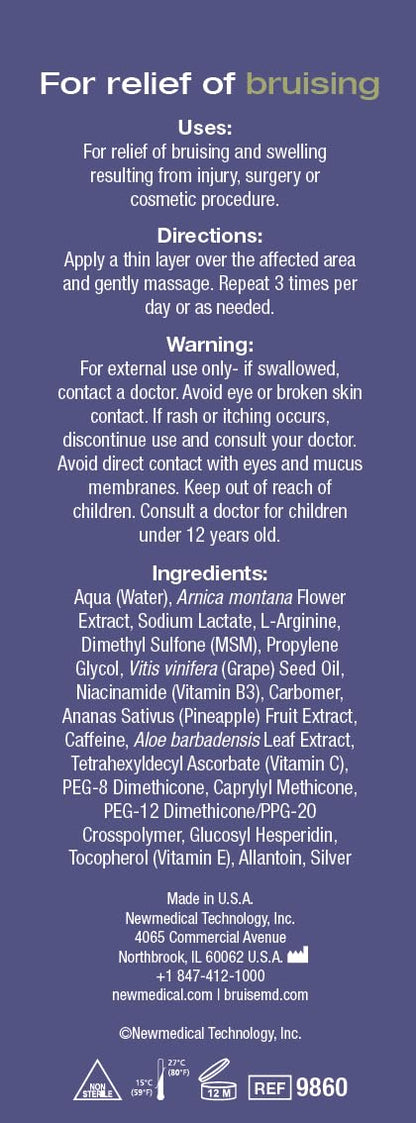 BruiseMD Topical Gel for Bruising and Swelling, 20% Arnica, Bromelain, Caffeine, Advanced Concentrated Bruise Treatment Formula, 60g (2 fl oz) - dailyvitalstore