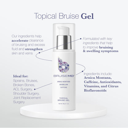 BruiseMD Topical Gel for Bruising and Swelling, 20% Arnica, Bromelain, Caffeine, Advanced Concentrated Bruise Treatment Formula, 60g (2 fl oz) - dailyvitalstore