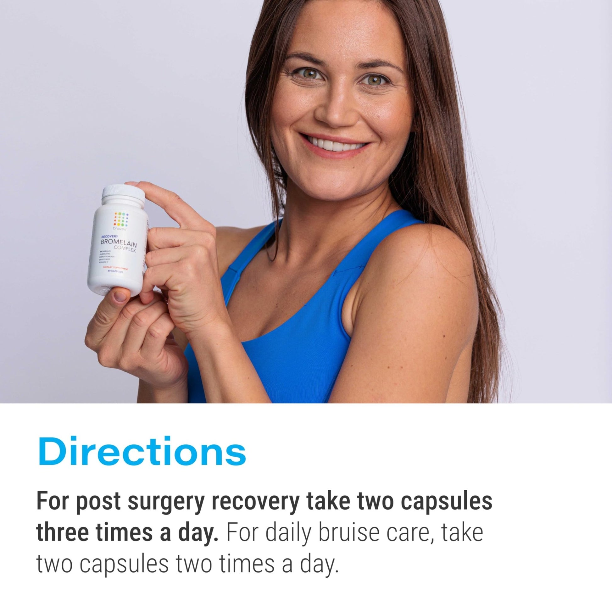 Bruizex Bromelain & Quercetin Recovery Complex - Post Surgery Recovery Bruising, Swelling Relief, Lymphatic Drainage - Post 360 lipo, BBL, Liposuction, Tummy Tuck - Non GMO - 60 Capsules - dailyvitalstore
