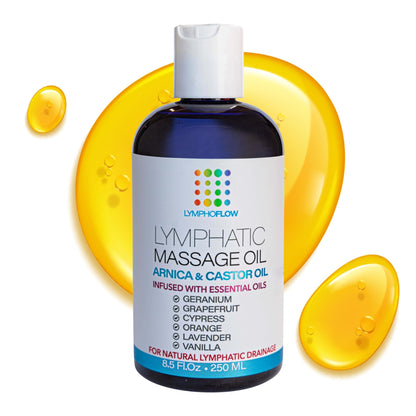 Bruizex Lymphatic Drainage Massage Oil with Arnica & Cold Pressed Castor Oil, Lightweight Non-Greasy Body Massage Oil for Daily Lymphatic Massage, Aftercare Routine, Lightweight Formula - 8.5 Oz - dailyvitalstore