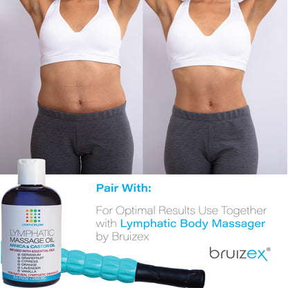 Bruizex Lymphatic Drainage Massage Oil with Arnica & Cold Pressed Castor Oil, Lightweight Non-Greasy Body Massage Oil for Daily Lymphatic Massage, Aftercare Routine, Lightweight Formula - 8.5 Oz - dailyvitalstore