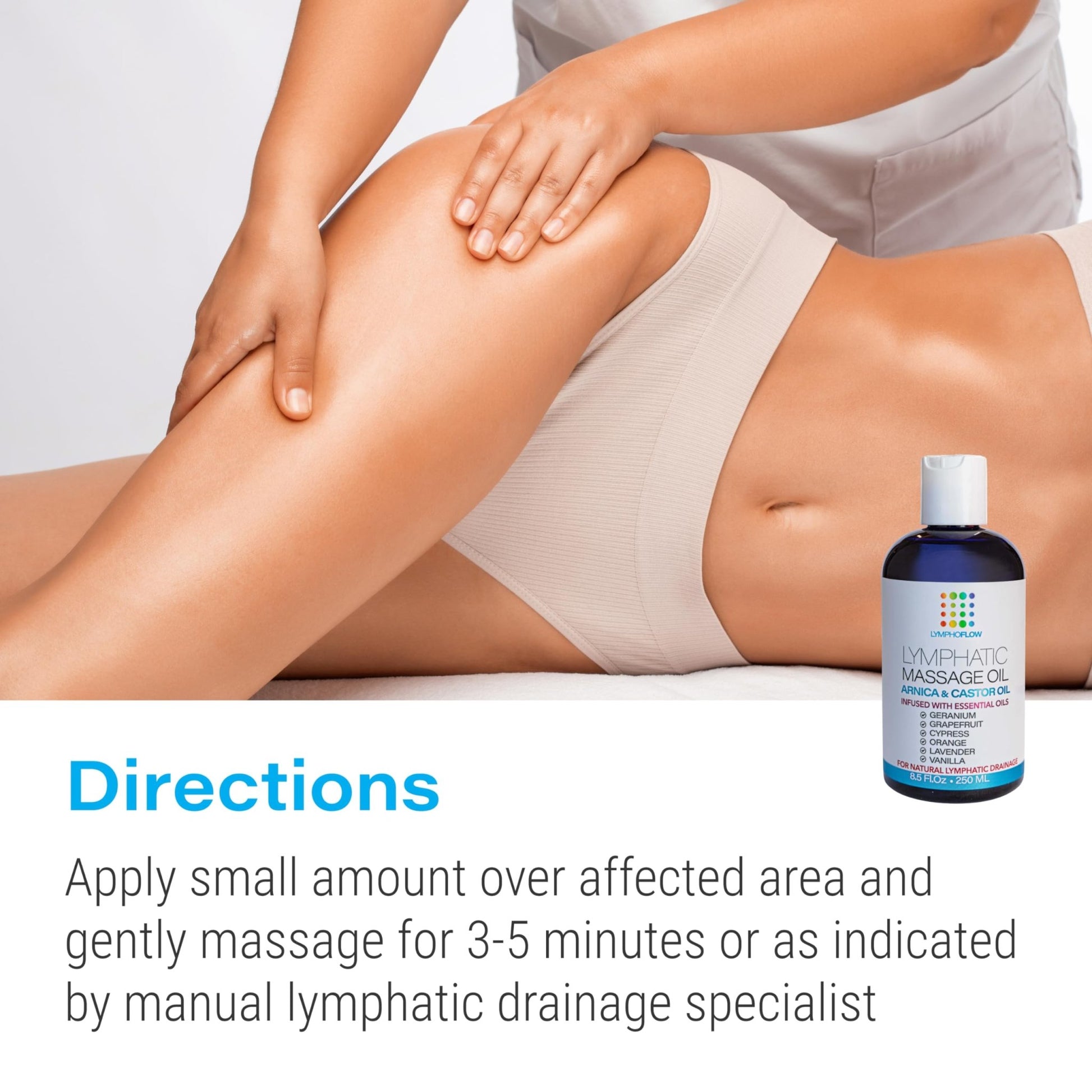 Bruizex Lymphatic Drainage Massage Oil with Arnica & Cold Pressed Castor Oil, Lightweight Non-Greasy Body Massage Oil for Daily Lymphatic Massage, Aftercare Routine, Lightweight Formula - 8.5 Oz - dailyvitalstore