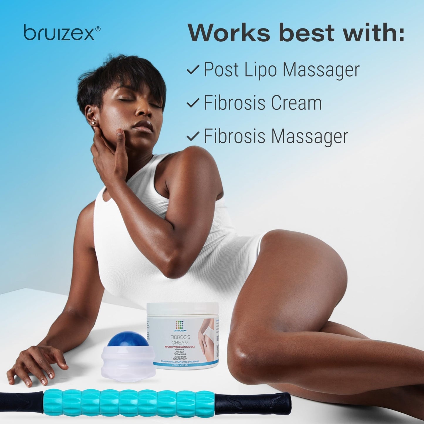 Bruizex Lymphatic Drainage Massage Oil with Arnica Oil & Coconut for Post Surgery Recovery & Lymphatic Drainage Massager, Liposuction, 360 Lipo, BBL, Tummy Tuck Procedure, Moisturizing Formula, 8.5 Oz - dailyvitalstore