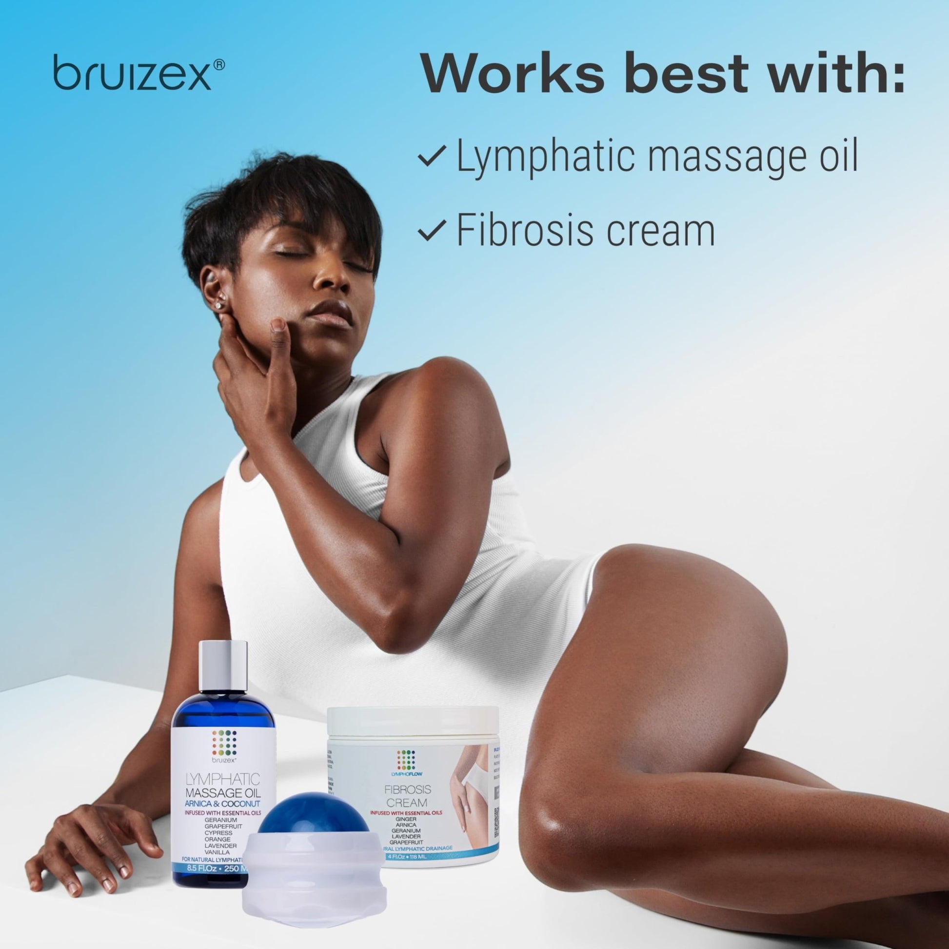 Bruizex Lymphatic Drainage Massager, Massage Roller Ball, Fibro Body Roller for Fibrosis Treatment, Liposuction, 360 Lipo, Tummy Tuck & BBL Post Surgery Recovery - dailyvitalstore