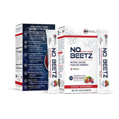 Bryan Nitriceuticals N.O. Beetz Nitric Oxide Fueled Energy Boost Supplement, Hydration & Cellular Energy Production Enhancer, Blend of Vitamins and Minerals (30 Servings) - dailyvitalstore