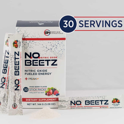 Bryan Nitriceuticals N.O. Beetz Nitric Oxide Fueled Energy Boost Supplement, Hydration & Cellular Energy Production Enhancer, Blend of Vitamins and Minerals (30 Servings) - dailyvitalstore