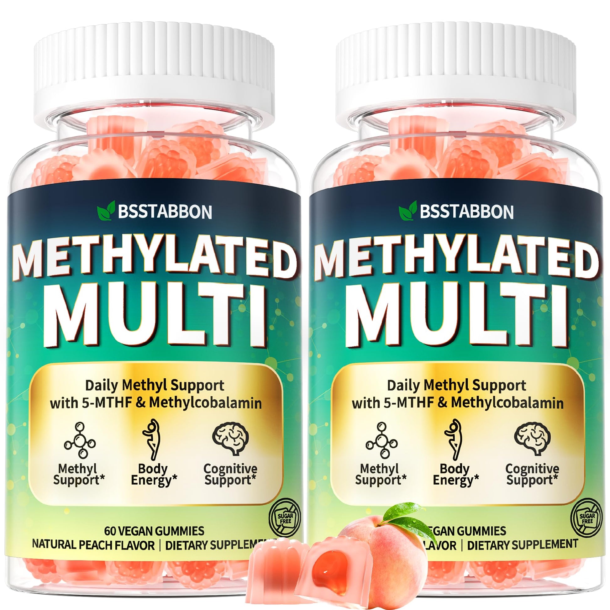 BSSTABBON Methylated Multivitamin for Women Men: Organic Iron Free Multivitamins Gummies plus 5-MTHF Active B12 P5P CoQ10 NAC TMG - Chewable Sugar Free Gummy for Energy Immune Overall Health(120Count) - dailyvitalstore