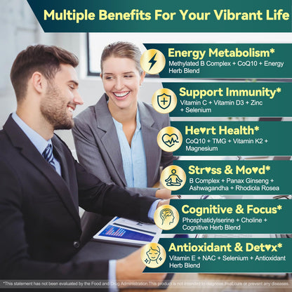 BSSTABBON Methylated Multivitamin for Women Men: Organic Iron Free Multivitamins Gummies plus 5-MTHF Active B12 P5P CoQ10 NAC TMG - Chewable Sugar Free Gummy for Energy Immune Overall Health(120Count) - dailyvitalstore