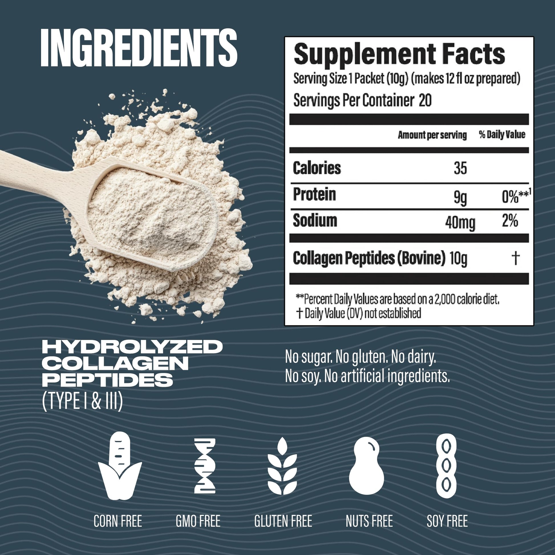 BUBS Naturals Unflavored Collagen Peptides Powder - Best Proteins for Joints & Skin - Pasture Raised Grass Fed - Paleo & Keto Friendly, Whole30 Approved - dailyvitalstore