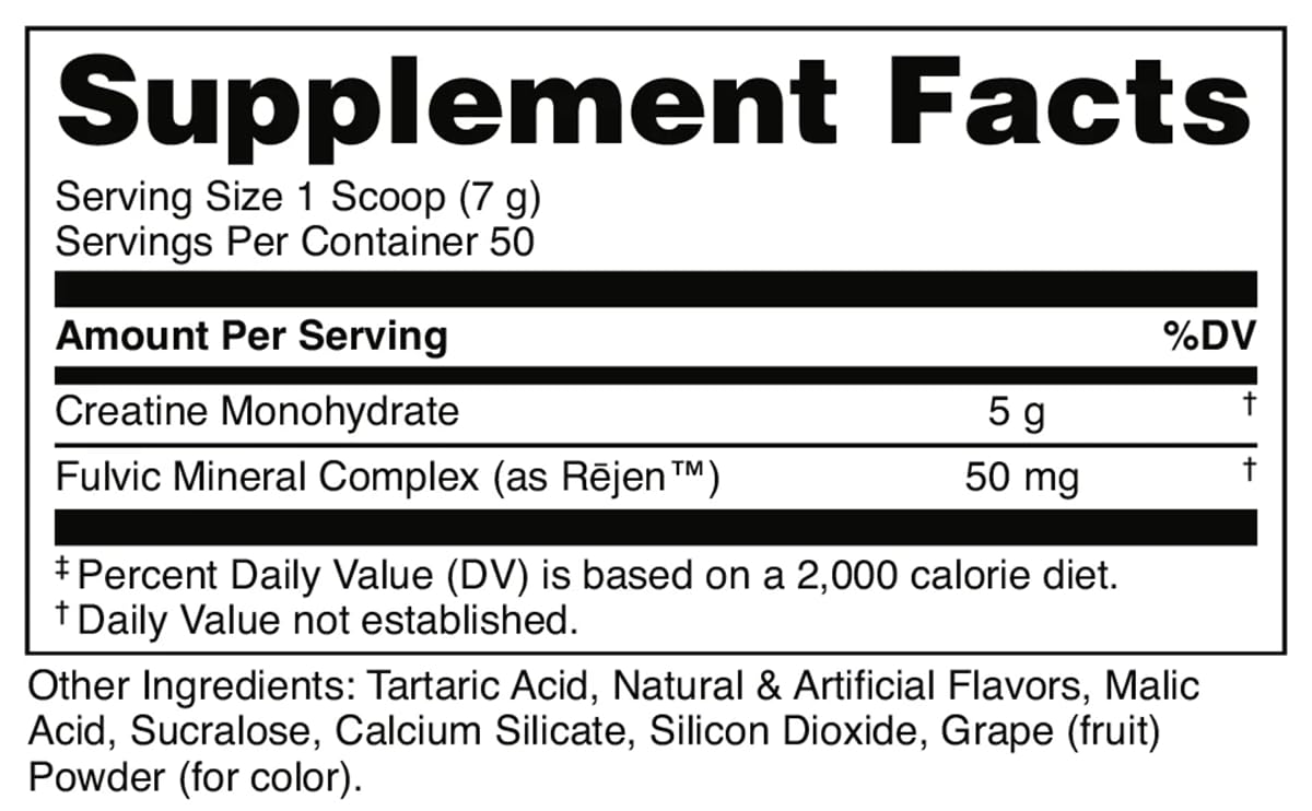 Bucked Up Grape Apple Creatine for Women and Men - Easy to Mix Vegetarian - Flavored Creatine Monohydrate Powder - Made in USA - 5G Per Serving - 50 Servings - 250 Grams Per Container - dailyvitalstore