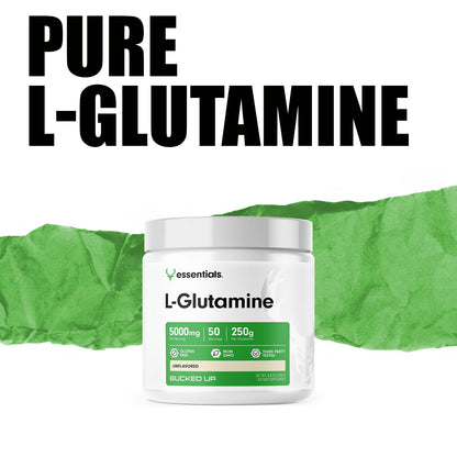 Bucked Up L-Glutamine (5000mg), Essentials (50 Servings, 250 Grams) - dailyvitalstore