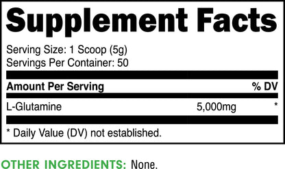 Bucked Up L-Glutamine (5000mg), Essentials (50 Servings, 250 Grams) - dailyvitalstore