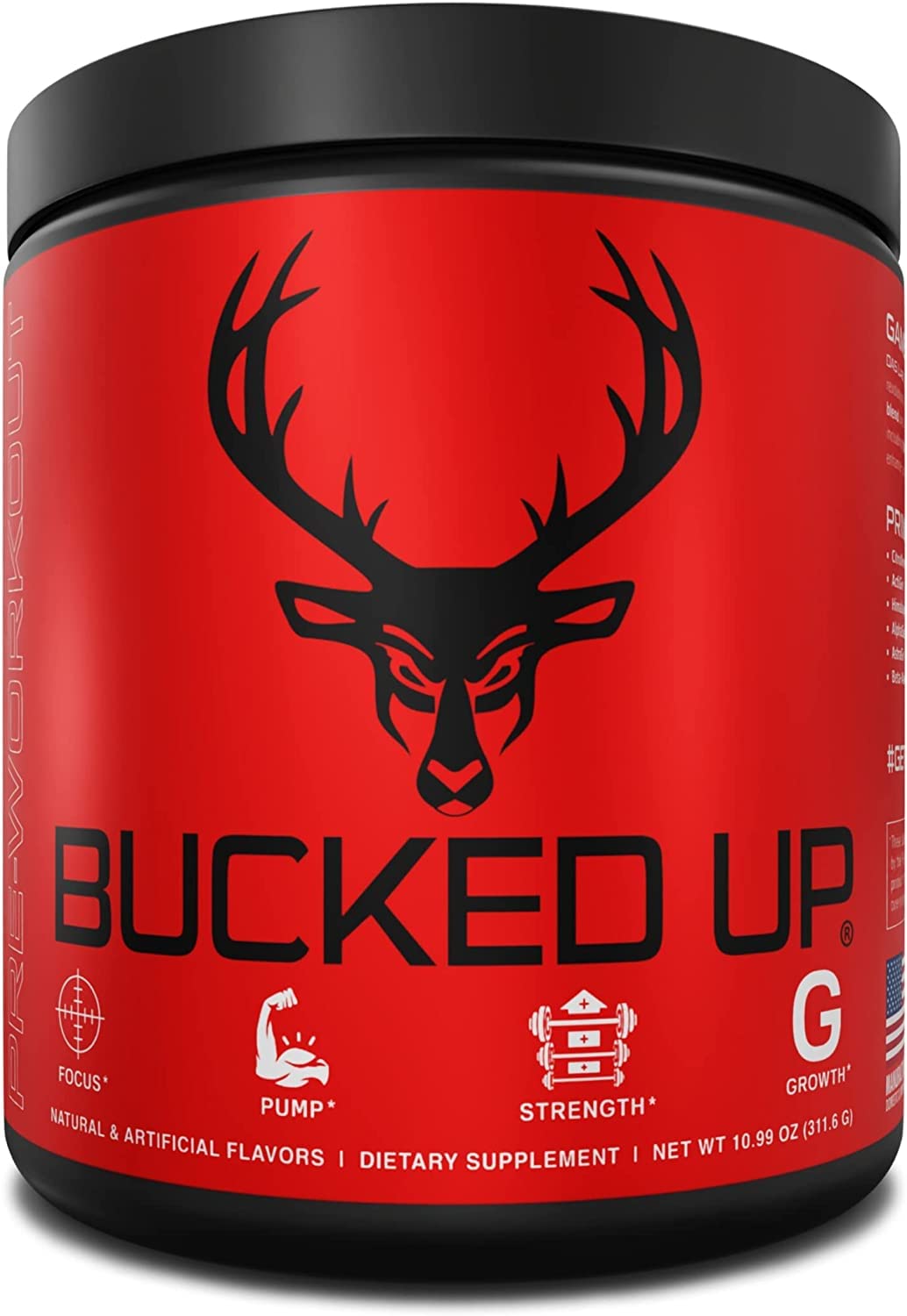 Bucked Up Pre Workout - Best Tasting - 6 Grams Citrulline, 2 Grams Beta Alanine Non Proprietary Blend, Powder (Strawberry Kiwi) - dailyvitalstore