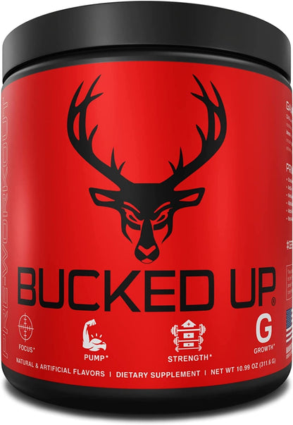 Bucked Up Pre Workout - Best Tasting - 6 Grams Citrulline, 2 Grams Beta Alanine Non Proprietary Blend, Powder (Strawberry Kiwi) - dailyvitalstore