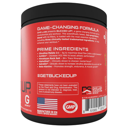 Bucked Up Pre Workout - Best Tasting - 6 Grams Citrulline, 2 Grams Beta Alanine Non Proprietary Blend, Powder (Strawberry Kiwi) - dailyvitalstore