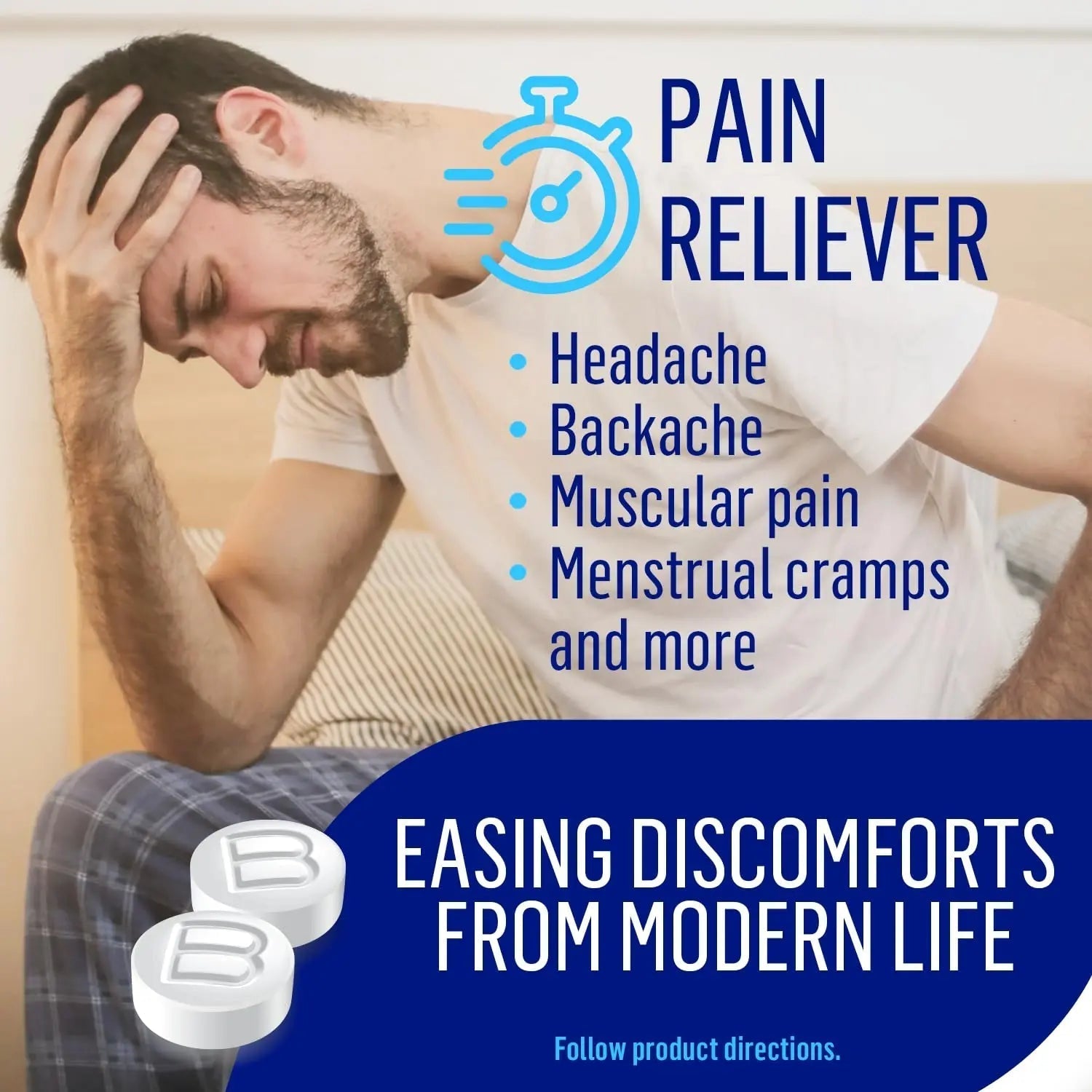 Bufferin Aspirin 325mg, Pain Reliever & Fever Reducer, with 3 Buffering Agents Relieves 7 Types of Pain: Headaches, Back Ache, Arthritis, Muscle Aches & More, for Adults, 130 Coated Tablets, 2-Pack - dailyvitalstore