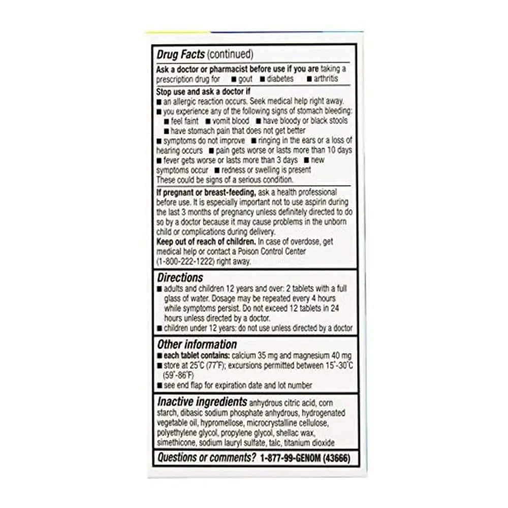 Bufferin Buffered Aspirin (NSAID) Coated Tablets Pain Reliever/Fever Reducer 130 ea (Pack of 3) - dailyvitalstore