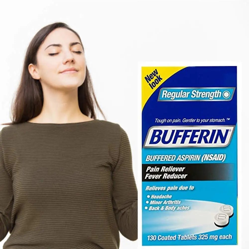 Bufferin Buffered Aspirin (NSAID) Coated Tablets Pain Reliever/Fever Reducer 130 ea (Pack of 3) - dailyvitalstore