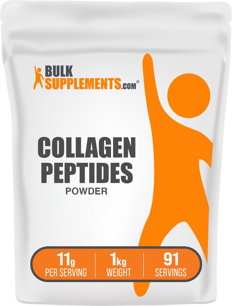 BulkSupplements.com Collagen Peptides Powder - Bovine Collagen Powder, Powdered Collagen Supplement - Hydrolyzed & Gluten Free, 11g per Serving, 1kg (2.2 lbs) (Pack of 1) - dailyvitalstore