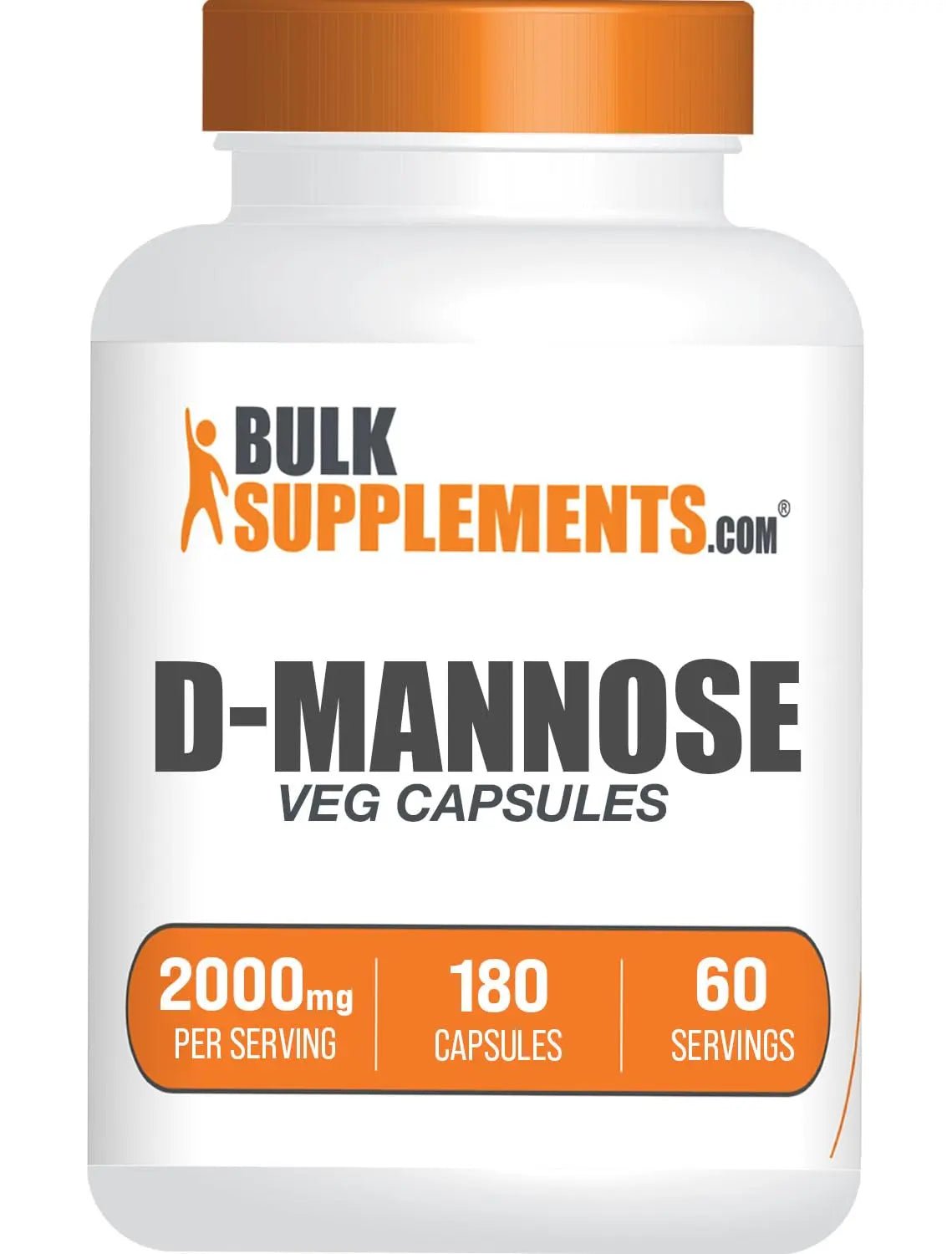 BulkSupplements.com D-Mannose Capsules - D-Mannose Supplement, for Urinary Tract Support - Vegan & Gluten Free, 3 Capsules per Serving (2000mg), 180 Count (Pack of 1) - dailyvitalstore