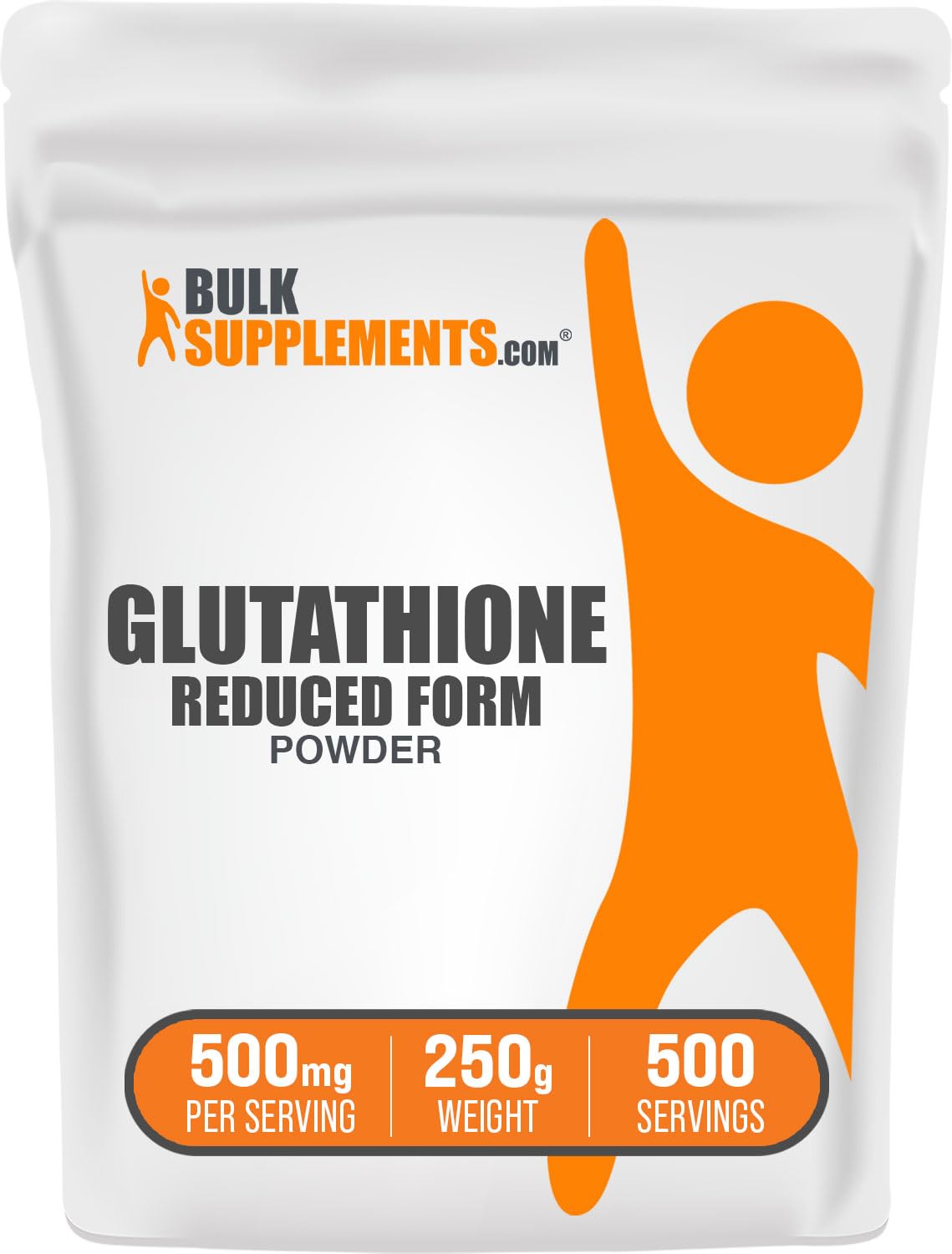 BulkSupplements.com Glutathione Reduced Powder - Glutathione Supplement, Reduced Glutathione Powder - Glutathione 500mg, Gluten Free, 500mg per Serving, 250g (8.8 oz) (Pack of 1) - dailyvitalstore
