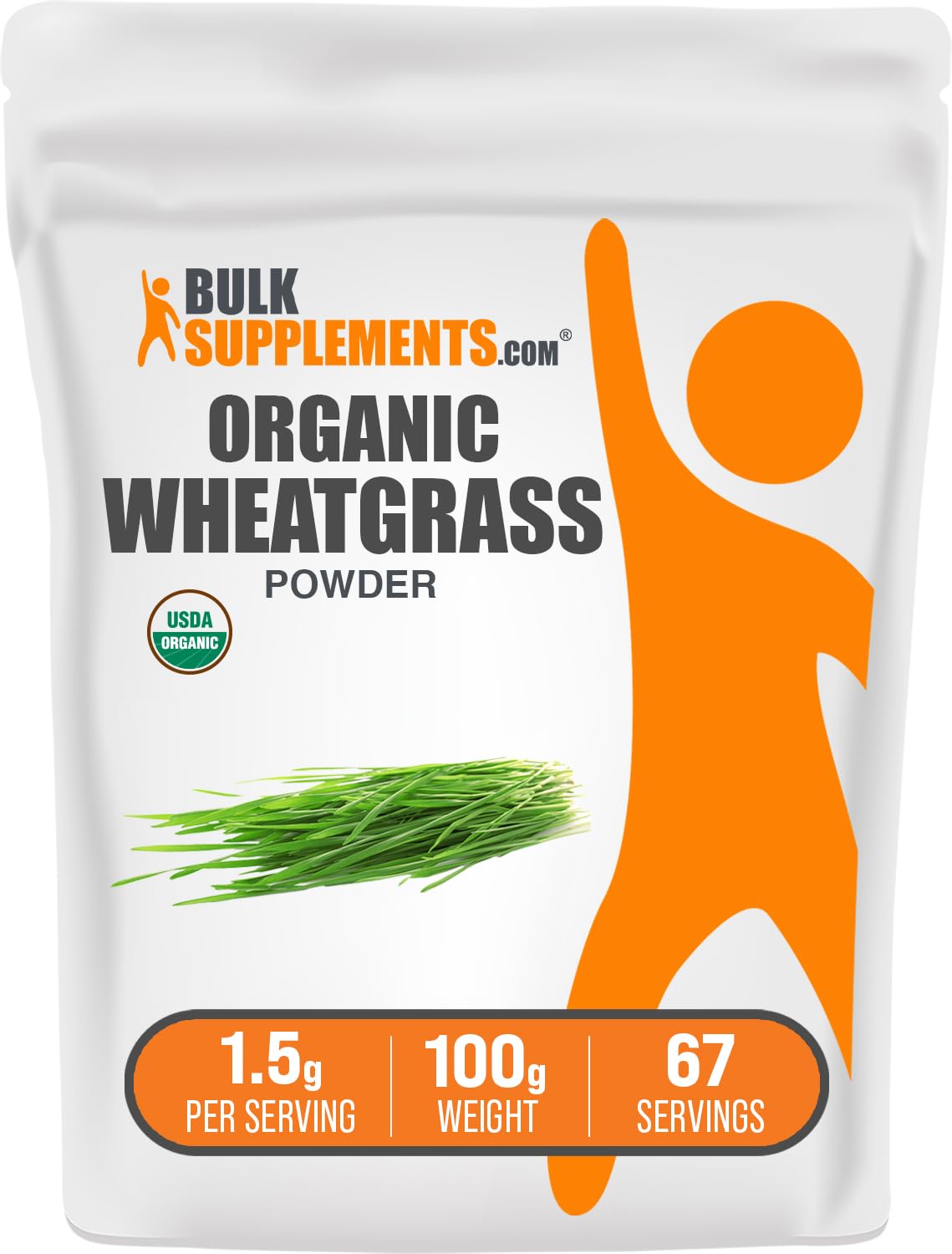 BulkSupplements.com Organic Wheatgrass Powder - Organic Super Greens Powder, Superfoods Supplement - Vegan & Gluten Free, 1.5g per Serving, 100g (3.5 oz) (Pack of 1) - dailyvitalstore