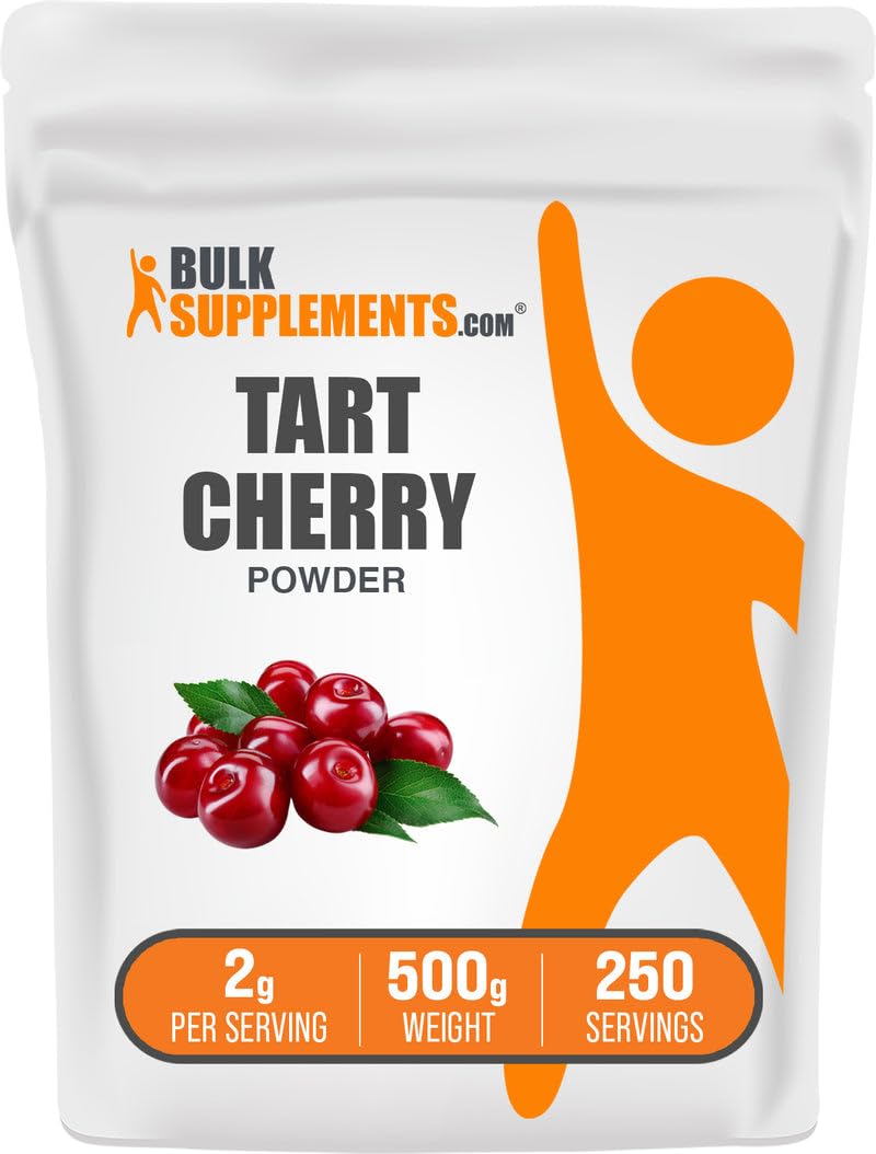 BulkSupplements.com Tart Cherry Powder - Fruit Powder, Tart Cherry Supplements - Antioxidant Source, Gluten Free & No Added Sugar, 2g per Serving, 500g (1.1 lbs) (Pack of 1) - dailyvitalstore