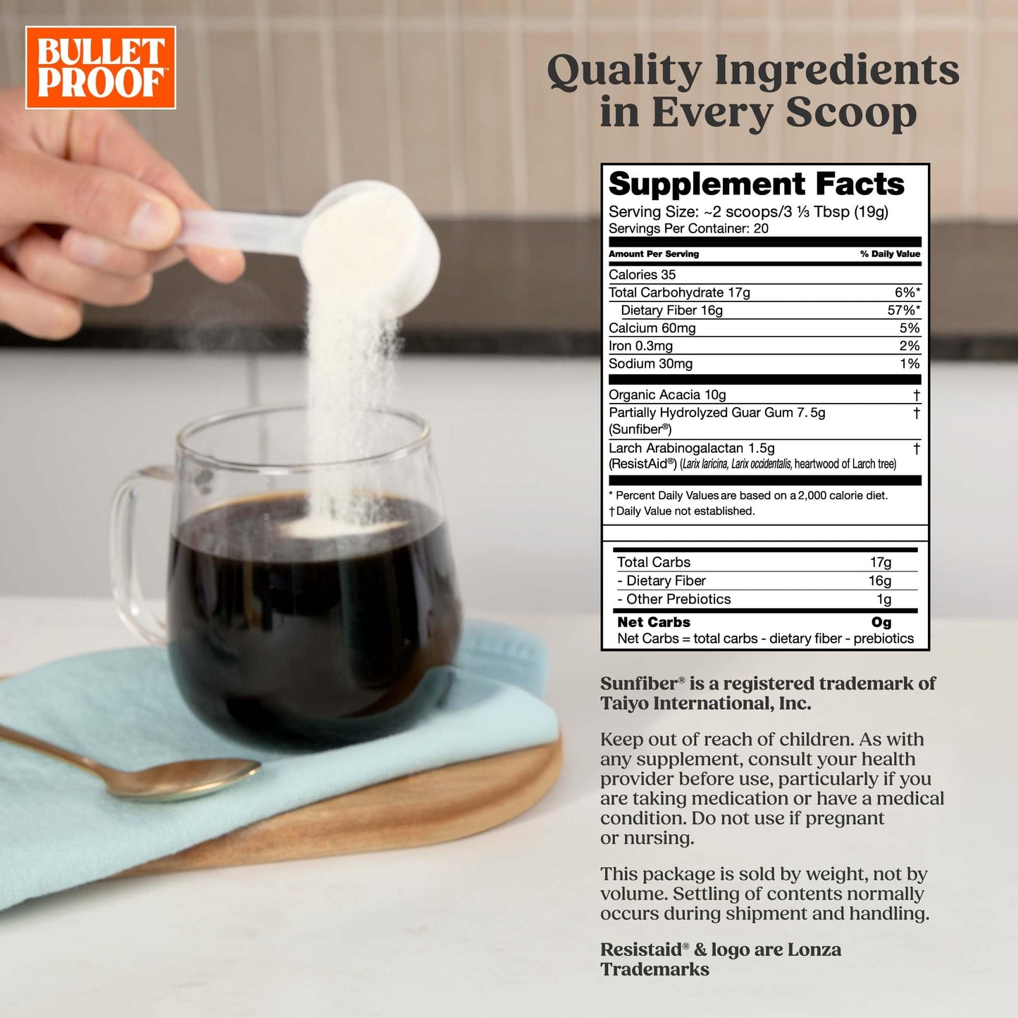 Bulletproof Innerfuel Prebiotic Fiber Powder, Unflavored, 16g Fiber, Plant-Sourced, Non-GMO & Third-Party Tested - dailyvitalstore