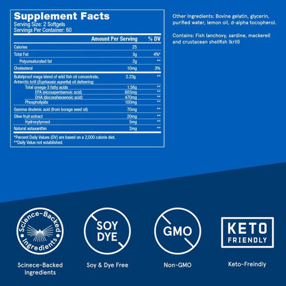 Bulletproof Omega Krill Complex, 120 sg - dailyvitalstore