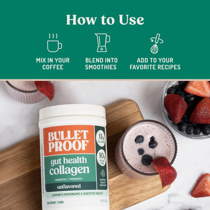 Bulletproof Unflavored Gut Health Collagen Protein, 14 Ounces, 10g Grass-Fed Collagen Peptides for Gut, Skin, Bone and Joint Support - dailyvitalstore