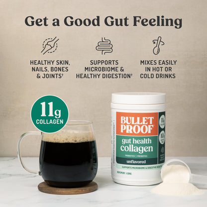 Bulletproof Unflavored Gut Health Collagen Protein, 14 Ounces, 10g Grass-Fed Collagen Peptides for Gut, Skin, Bone and Joint Support - dailyvitalstore