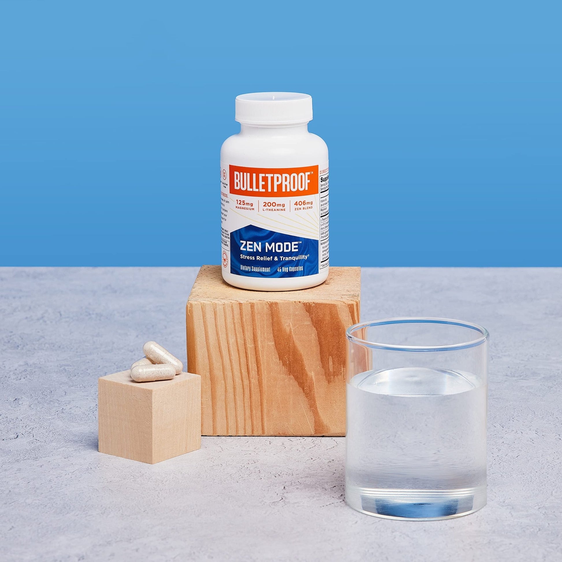 Bulletproof Zen Mode Stress Relief and Tranquility Capsules, 45 Count, Supplement for Calm and Relaxation - dailyvitalstore