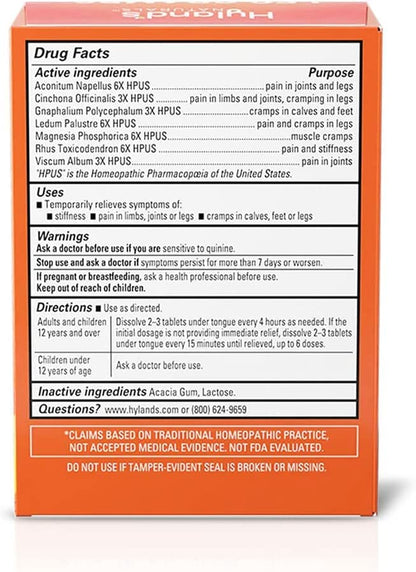 Bundle of Hyland's Leg Cramps Ointment, Arnica Pain Relief Gel, Natural Relief of Calf, Leg and Foot Cramp, 2.5 oz and Leg Cramp Tablets, 100 Count - dailyvitalstore