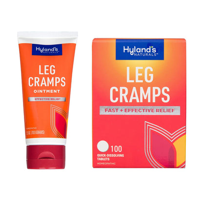 Bundle of Hyland's Leg Cramps Ointment, Arnica Pain Relief Gel, Natural Relief of Calf, Leg and Foot Cramp, 2.5 oz and Leg Cramp Tablets, 100 Count - dailyvitalstore